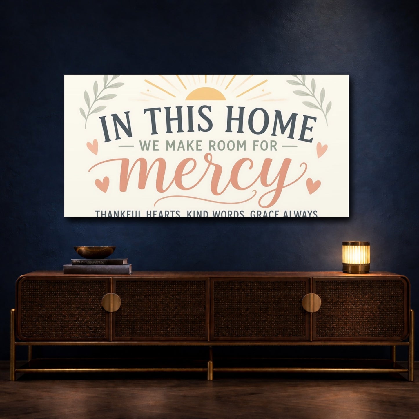 Mockup 4. Make Room For Mercy shown as canvas print
