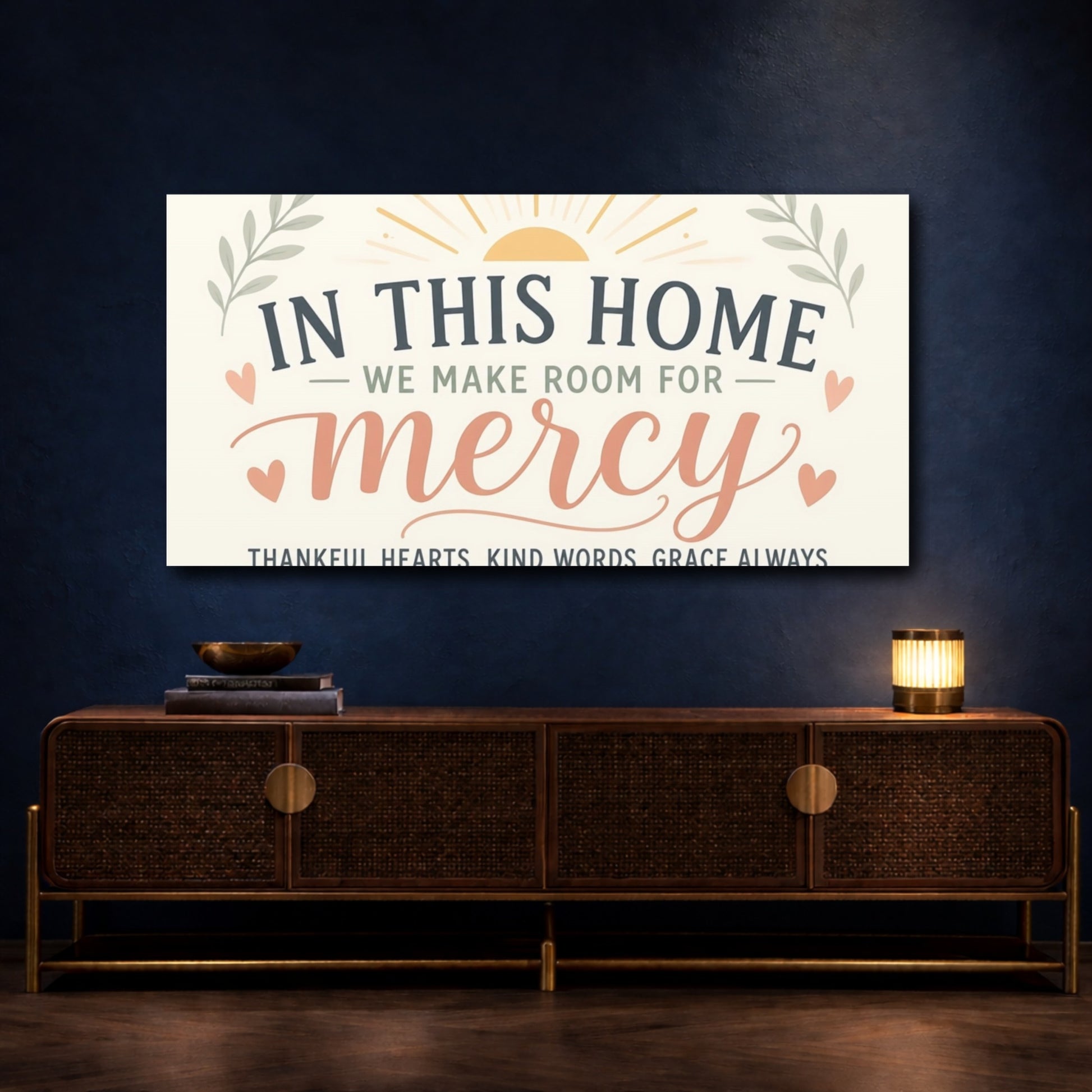 Mockup 4. Make Room For Mercy shown as canvas print