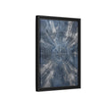 Side Mockup 6. Maps Compass Rose Blue And Silver shown as stretched canvas wall art