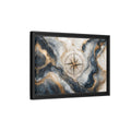 Side Mockup 6. Maps Compass Rose Navy Gold Marble shown as stretched canvas wall art