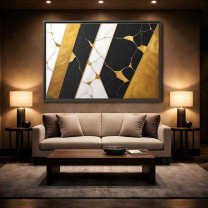 Mockup 2. Marble Accent Panels shown as framed canvas print