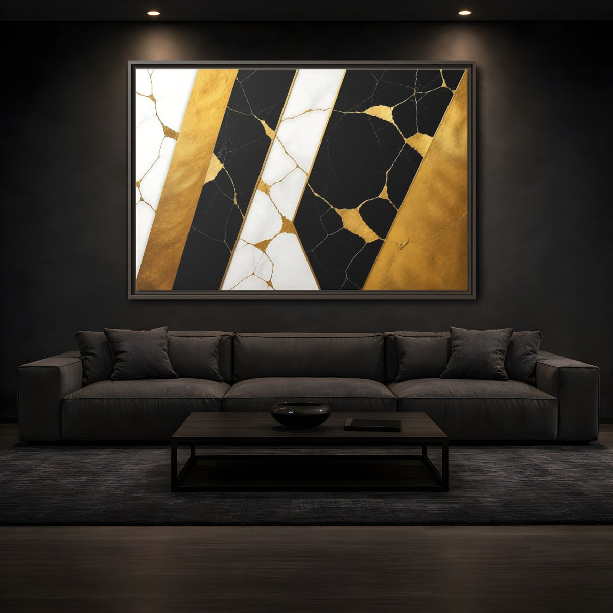 Mockup 3. Marble Accent Panels shown as framed canvas print