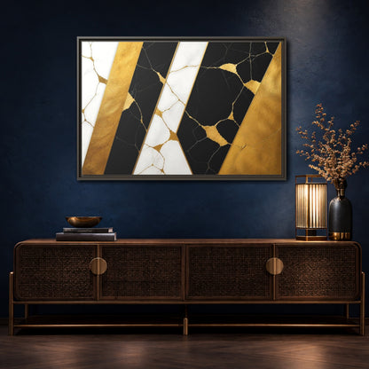 Mockup 4. Marble Accent Panels shown as framed canvas print