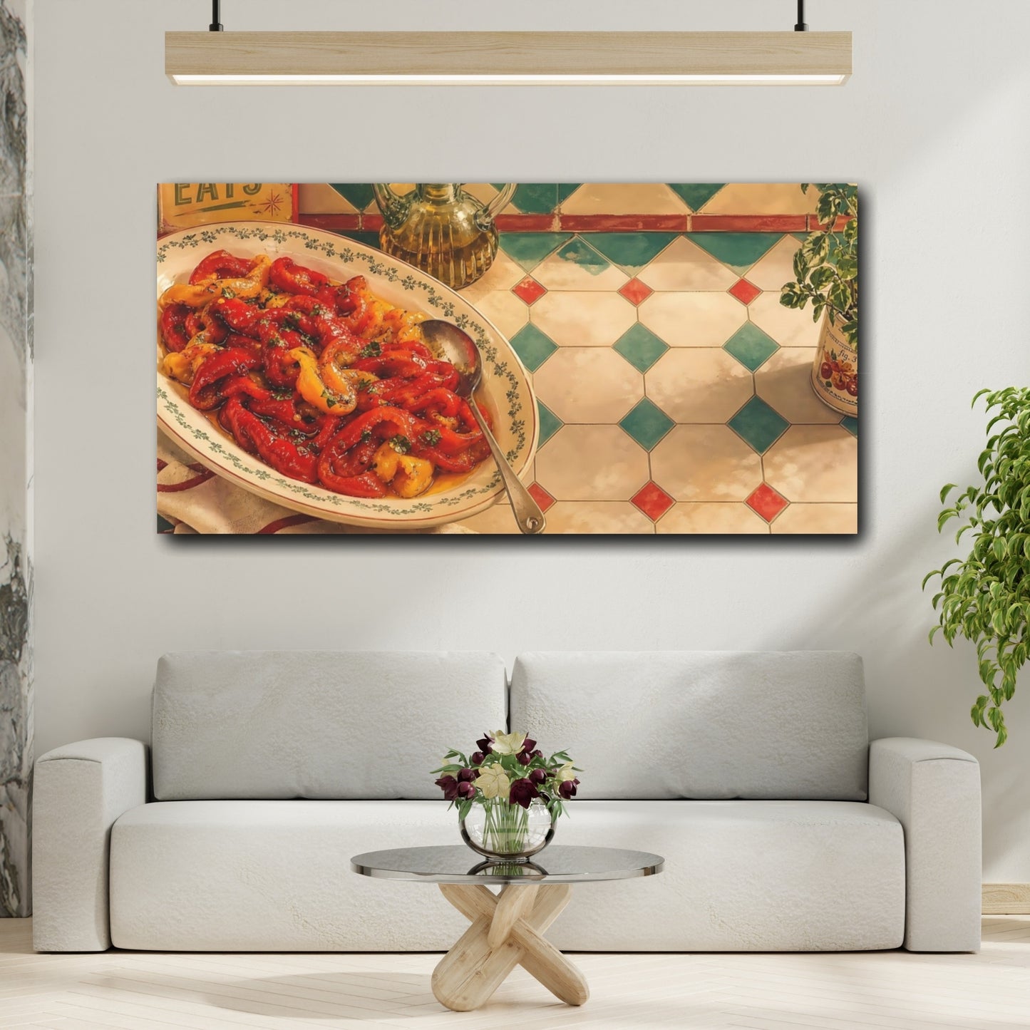 Mockup 2. Marinated Pepper Platter shown as canvas print