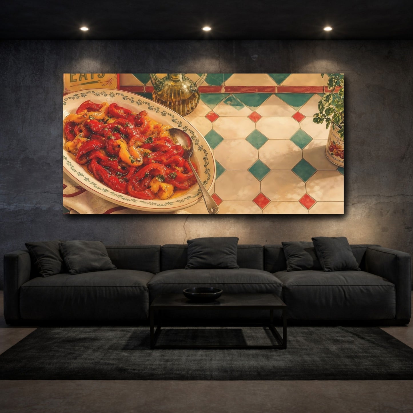 Mockup 3. Marinated Pepper Platter shown as canvas print