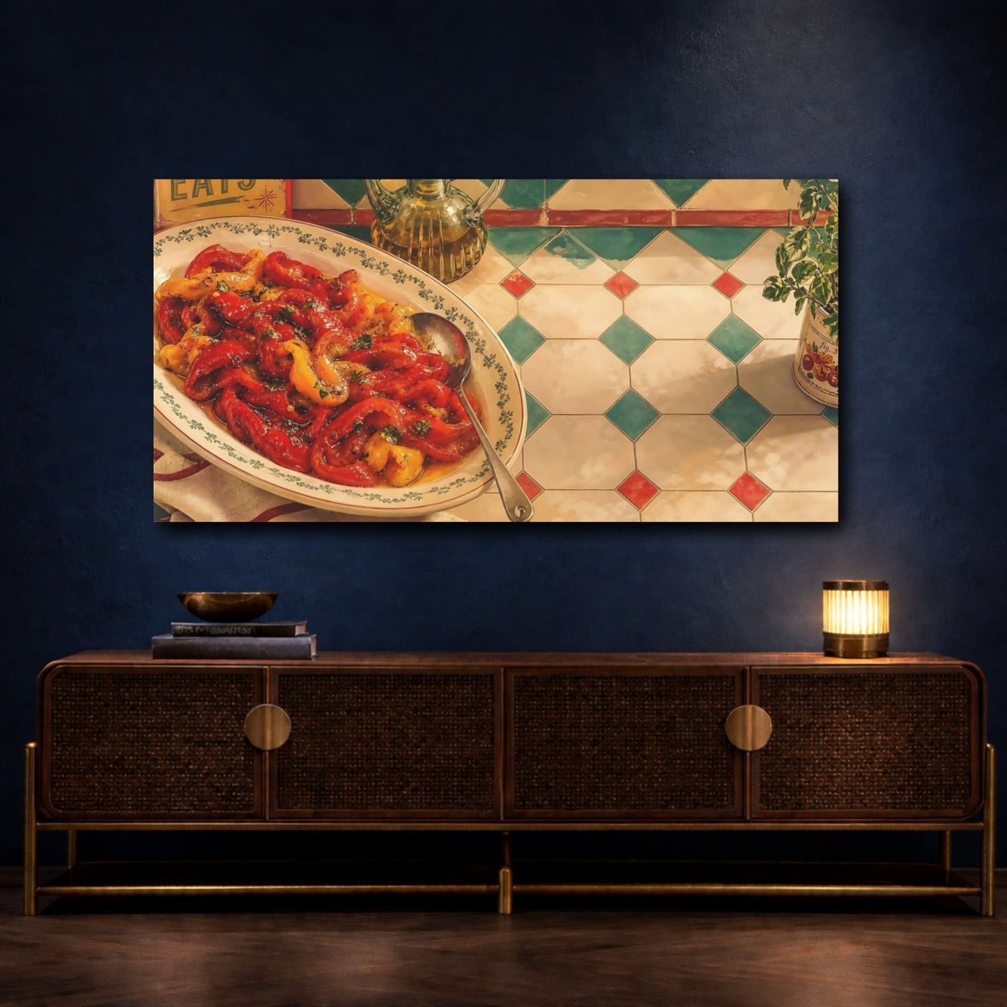 Mockup 4. Marinated Pepper Platter shown as canvas print