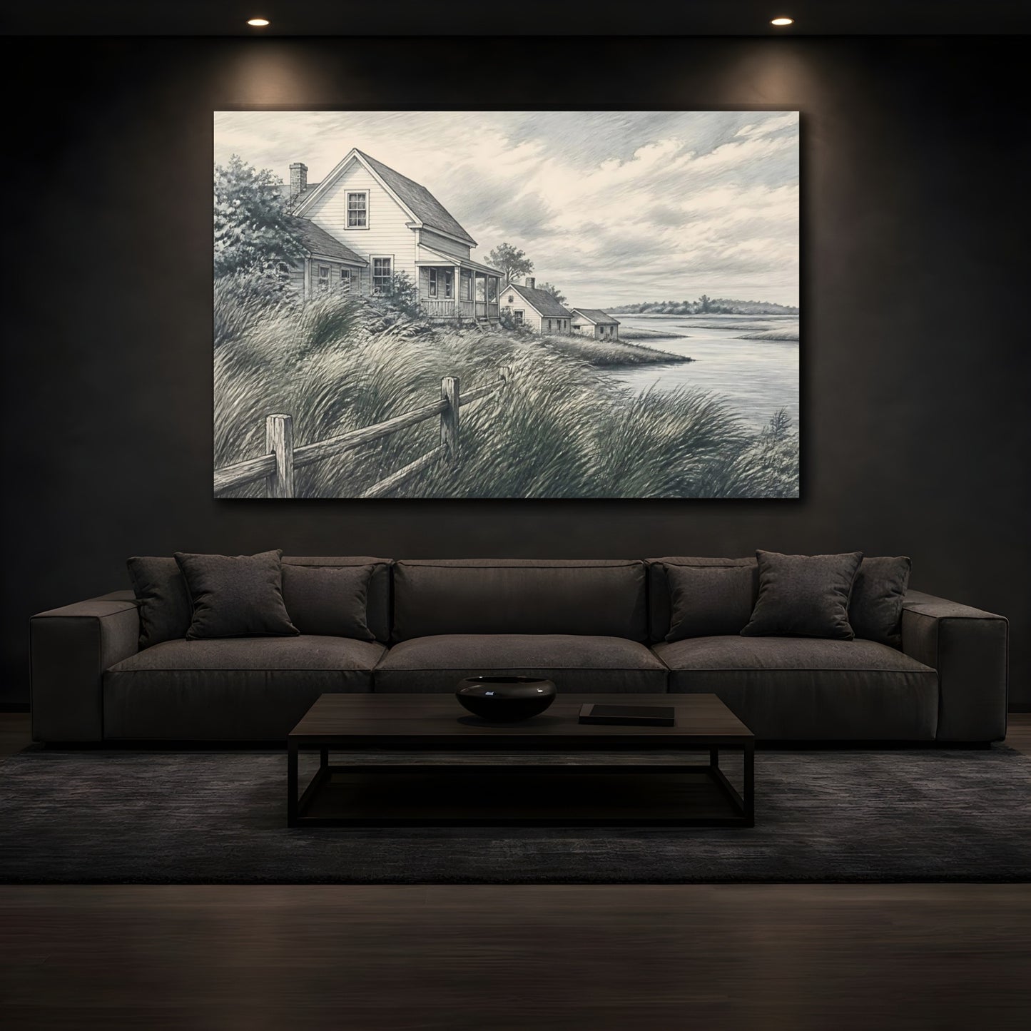 Mockup 3. Marshside Farmhouse Retreat shown as canvas print