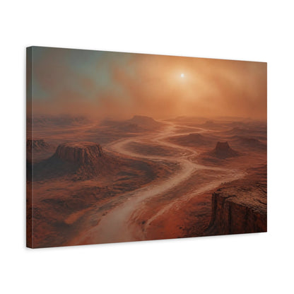 Side Mockup 3. Martian Mesa River shown as canvas print