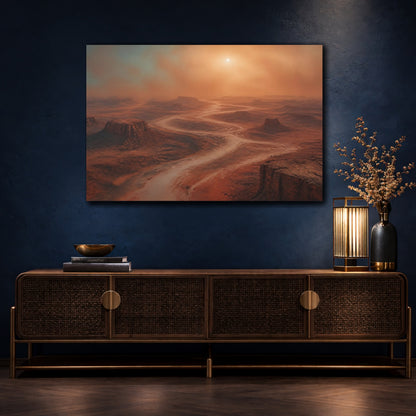 Mockup 4. Martian Mesa River shown as canvas print