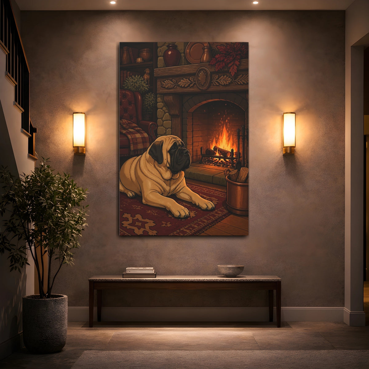 Mockup 2. Mastiff Pets By Hearth shown as canvas print
