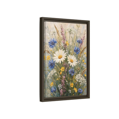 Side Mockup 5. Meadow Wildflower Bouquet shown as framed canvas print
