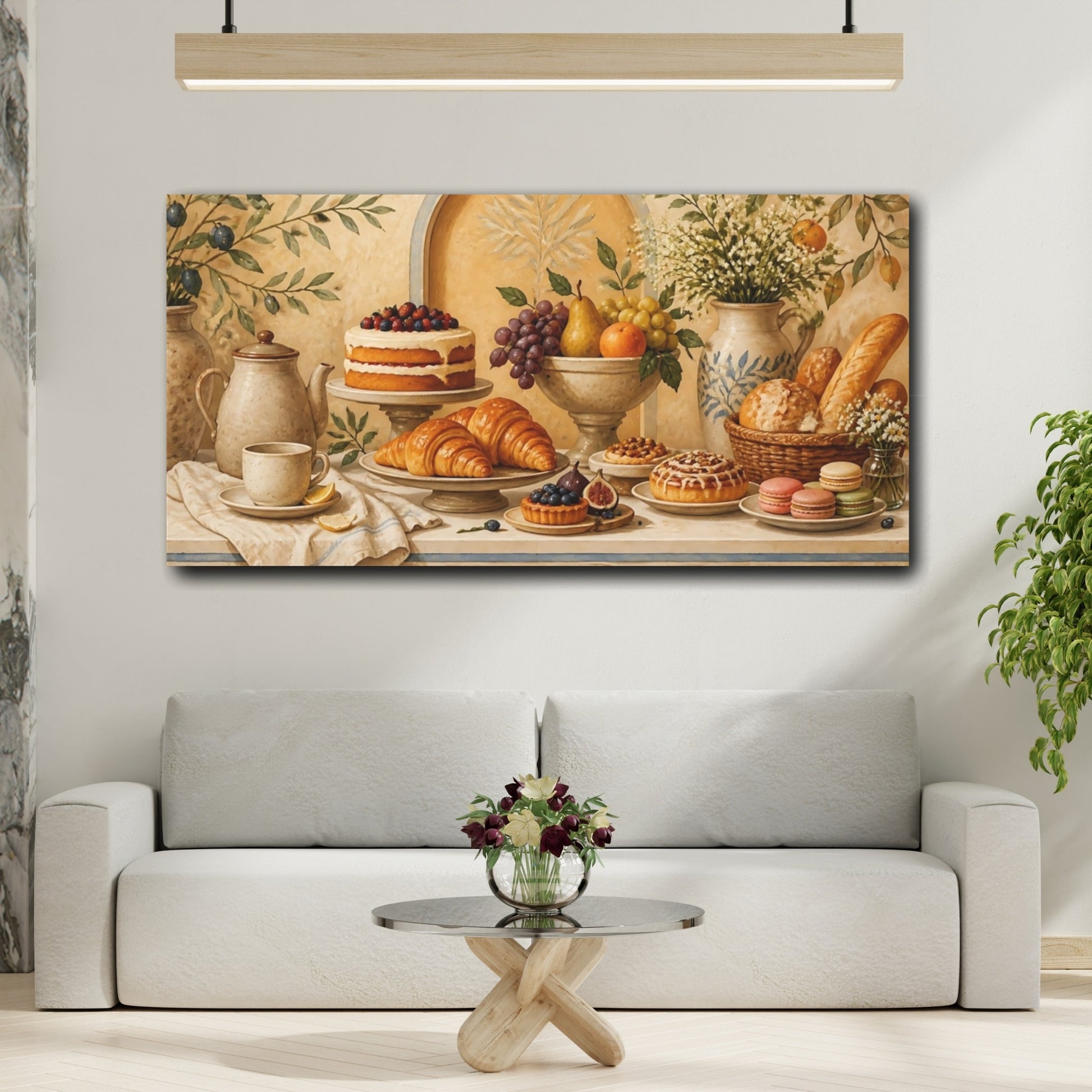 Mockup 2. Mediterranean Breakfast Table shown as canvas print