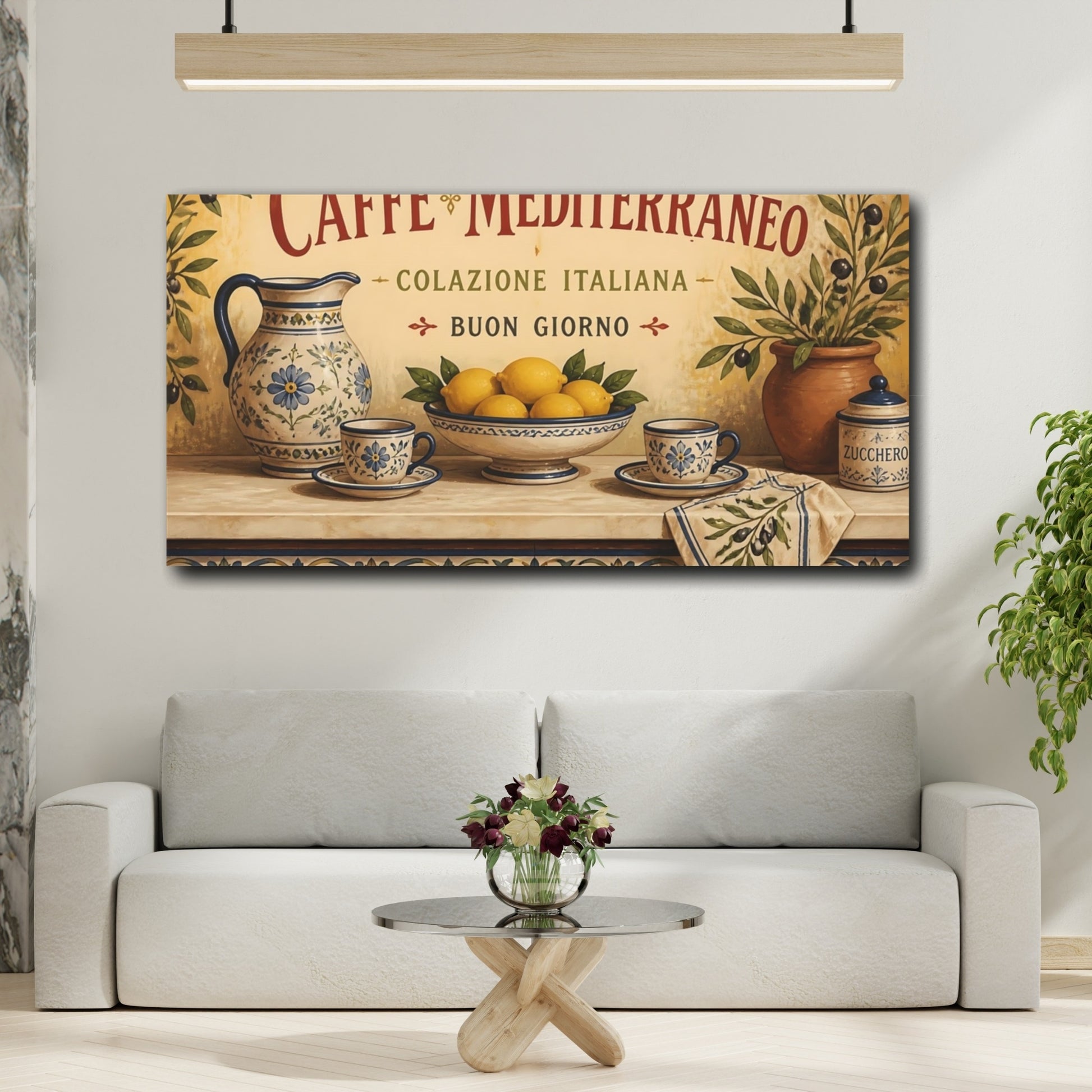Mockup 2. Mediterranean Lemon Breakfast shown as canvas print