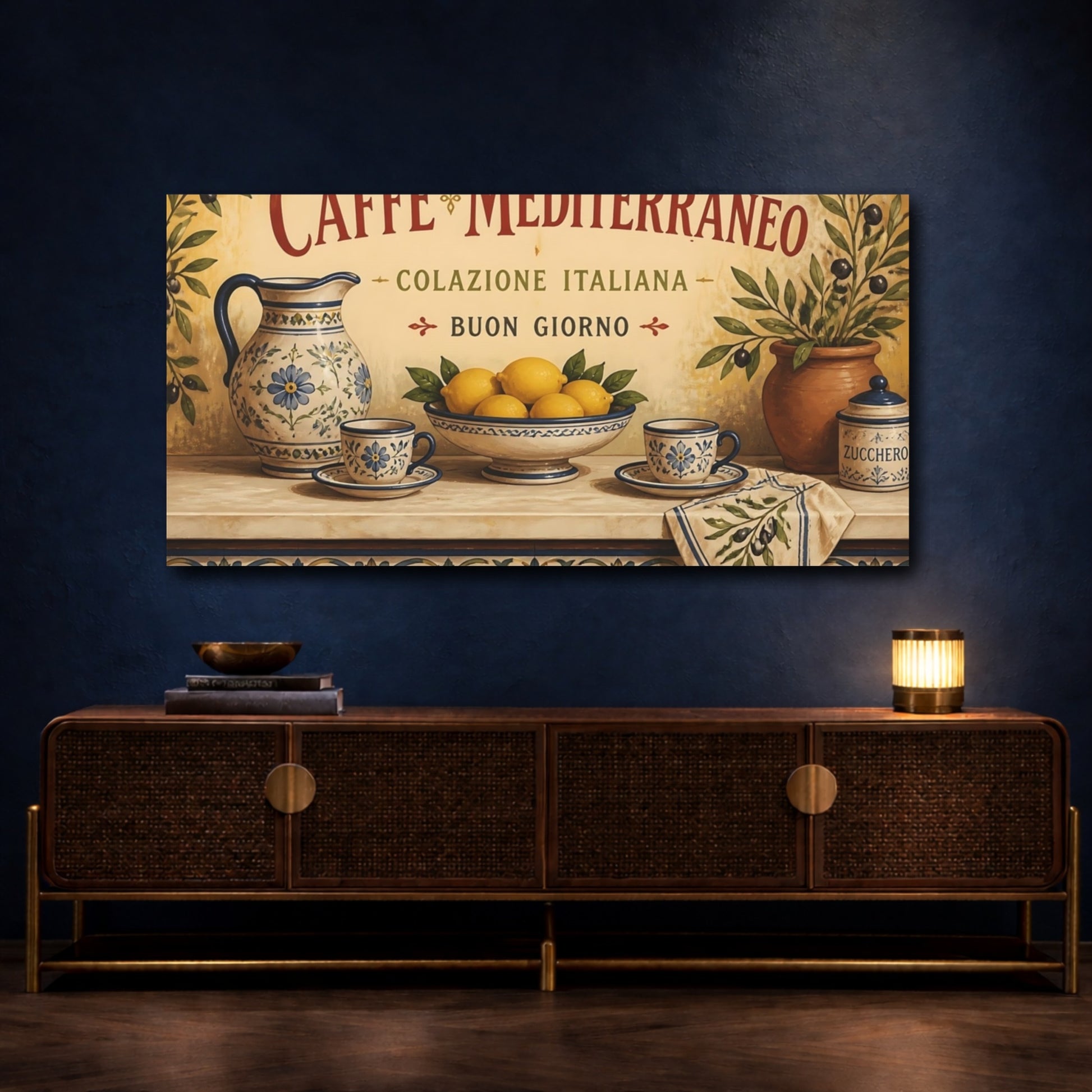 Mockup 4. Mediterranean Lemon Breakfast shown as canvas print
