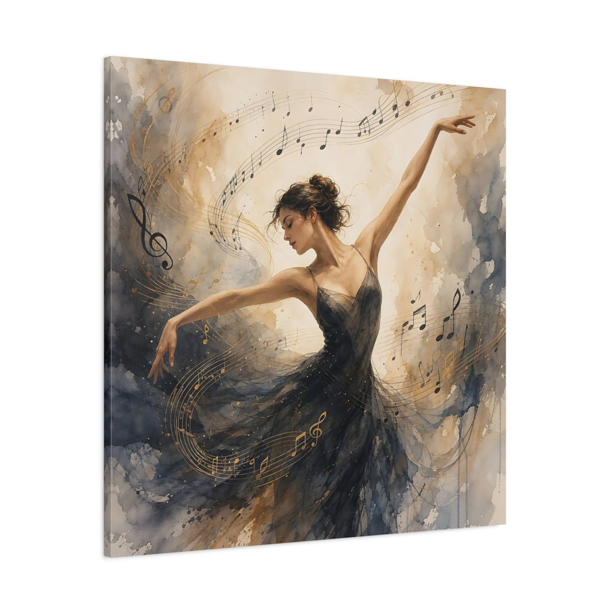 Side Mockup 1. Melody Of The Ballerina shown as canvas print