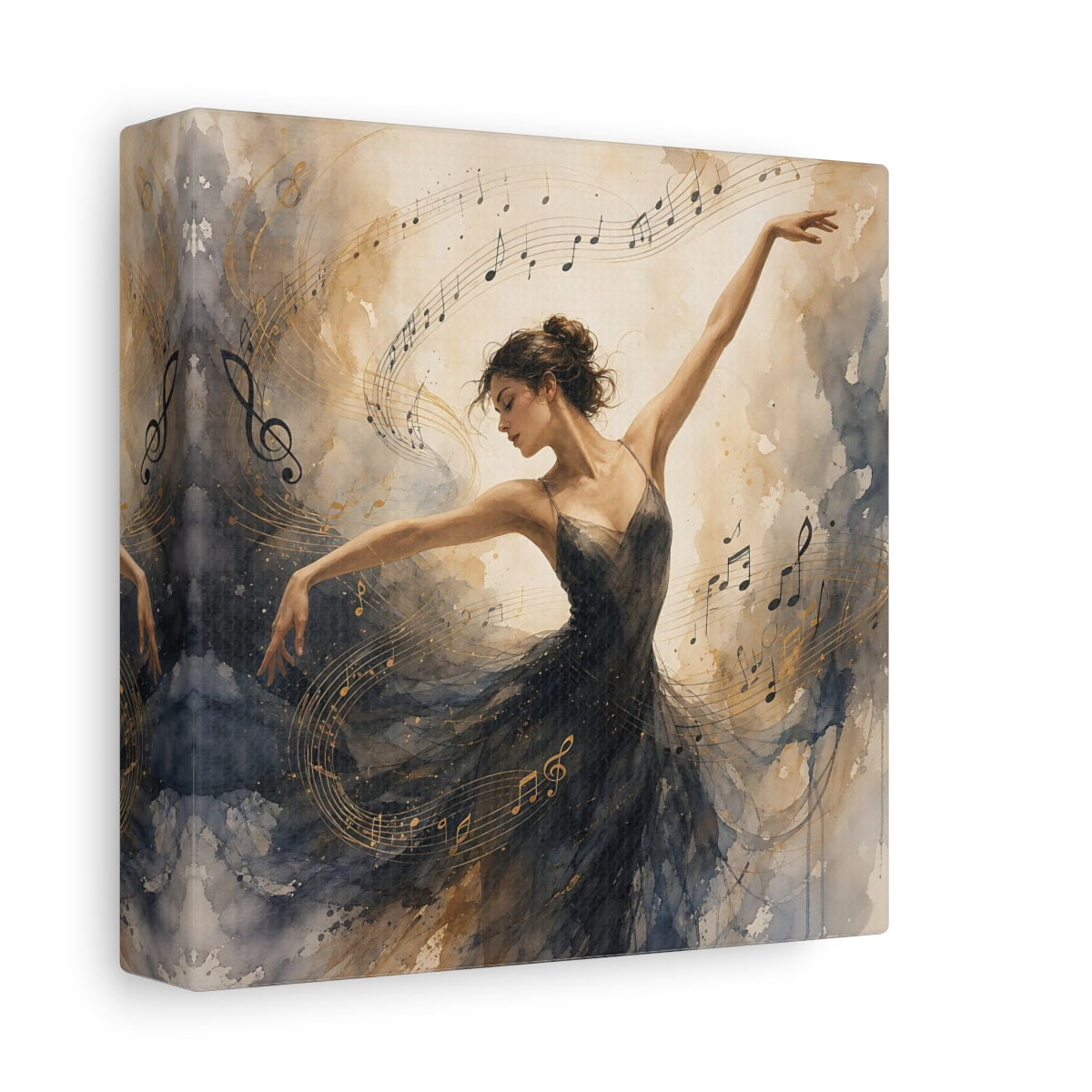Side Mockup 2. Melody Of The Ballerina shown as canvas print