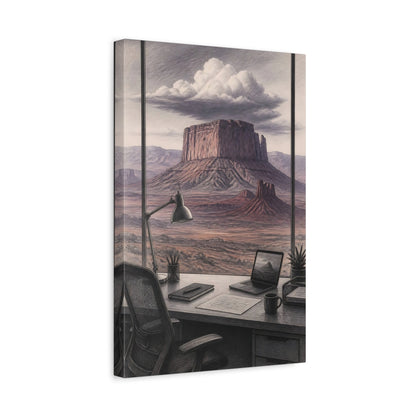 Side Mockup 4. Mesa Office View shown as canvas print