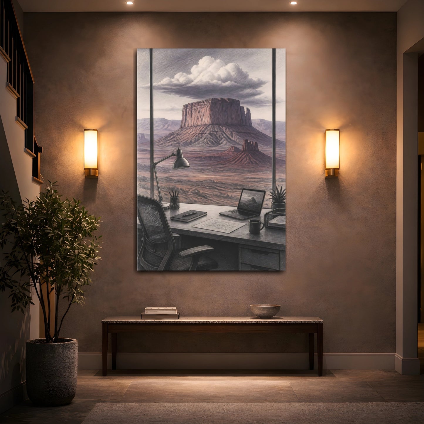 Mockup 2. Mesa Office View shown as canvas print