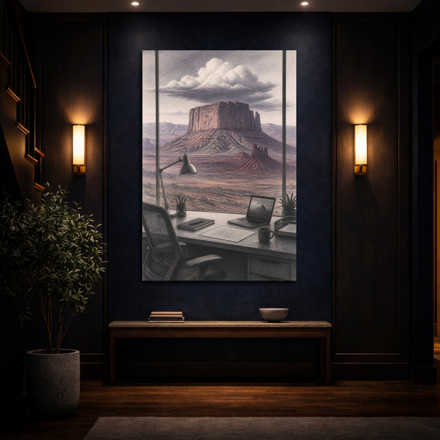 Mockup 4. Mesa Office View shown as canvas print