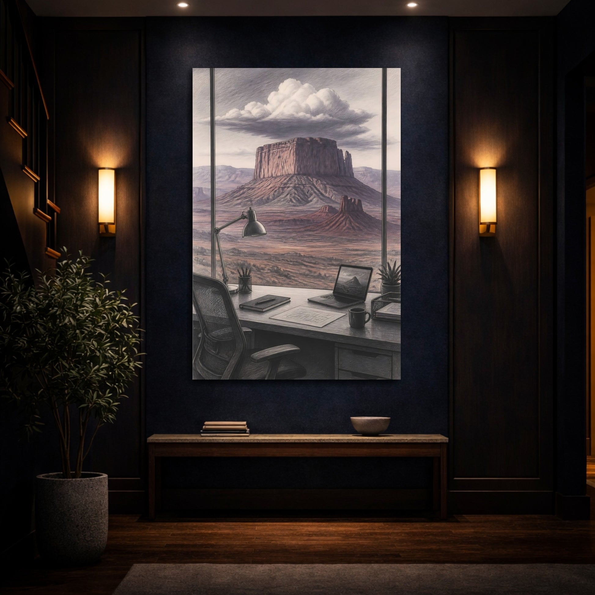 Mockup 4. Mesa Office View shown as canvas print