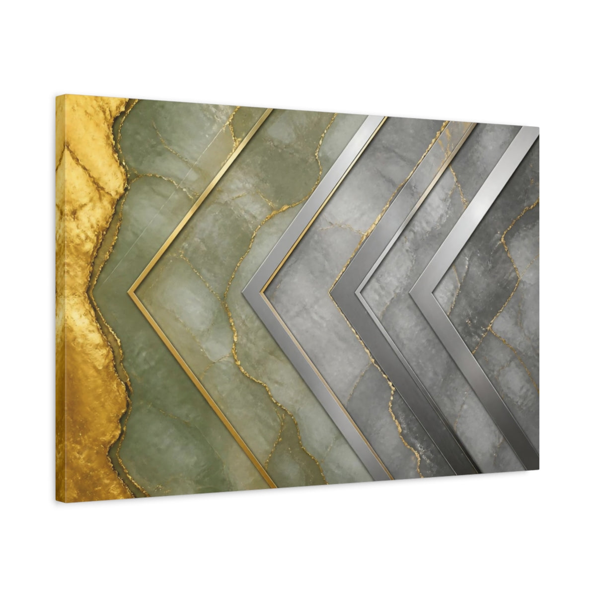 Side Mockup 2. Metal Bands Abstract Accent shown as canvas print