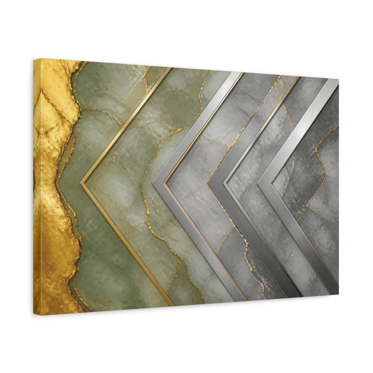 Side Mockup 3. Metal Bands Abstract Accent shown as canvas print