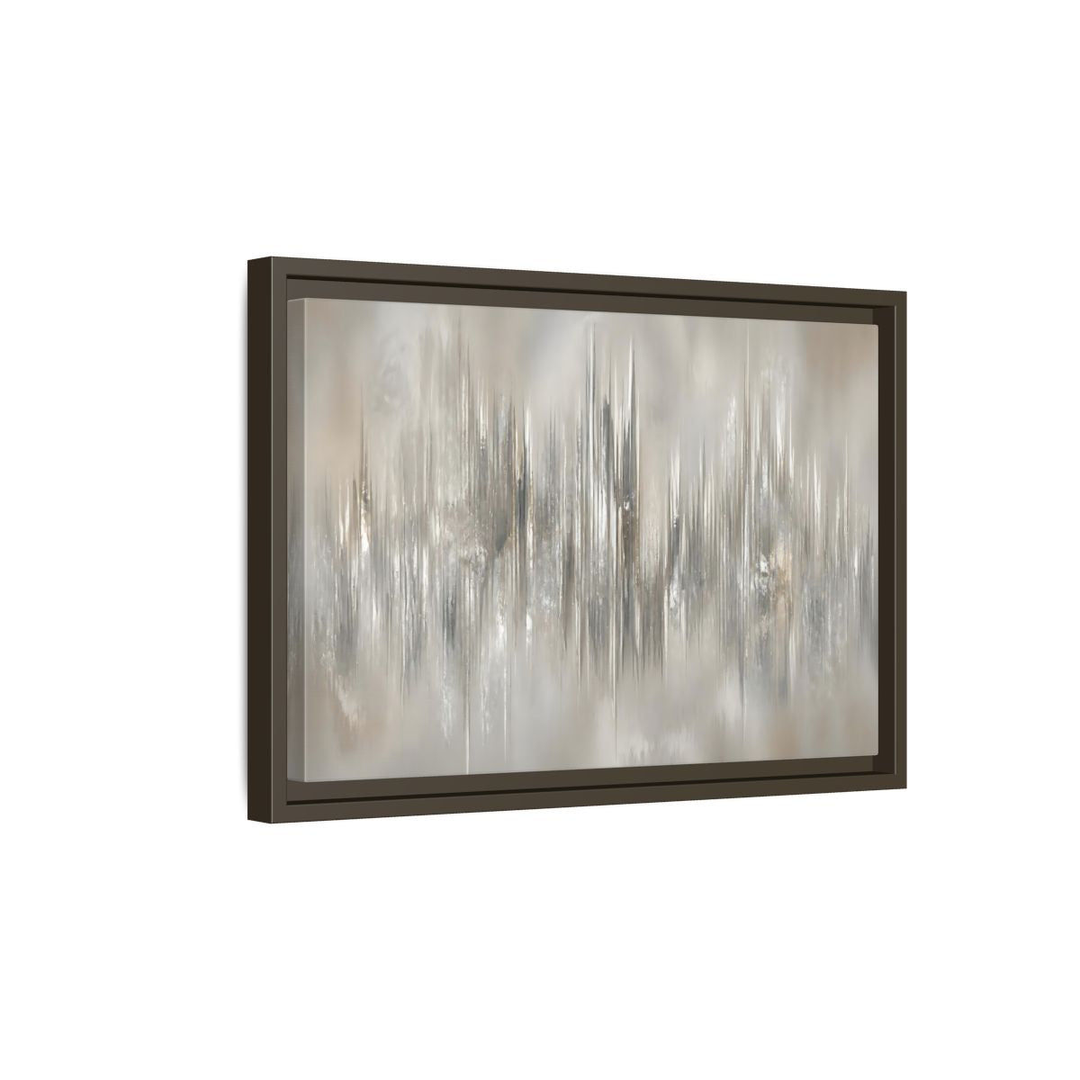 Side Mockup 5. Metallic Vertical Harmony shown as framed canvas print