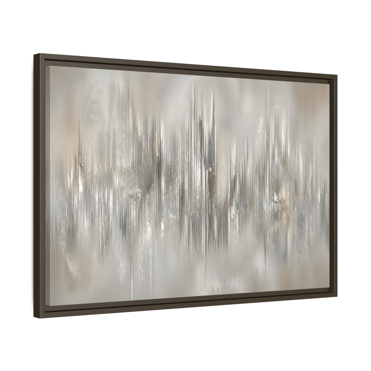 Side Mockup 11. Metallic Vertical Harmony shown as framed canvas print