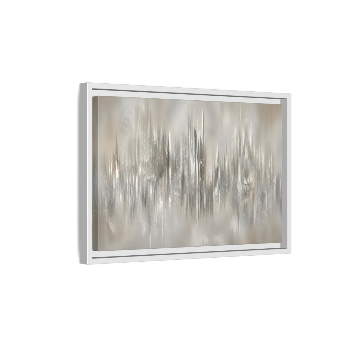 Side Mockup 4. Metallic Vertical Harmony shown as framed canvas print