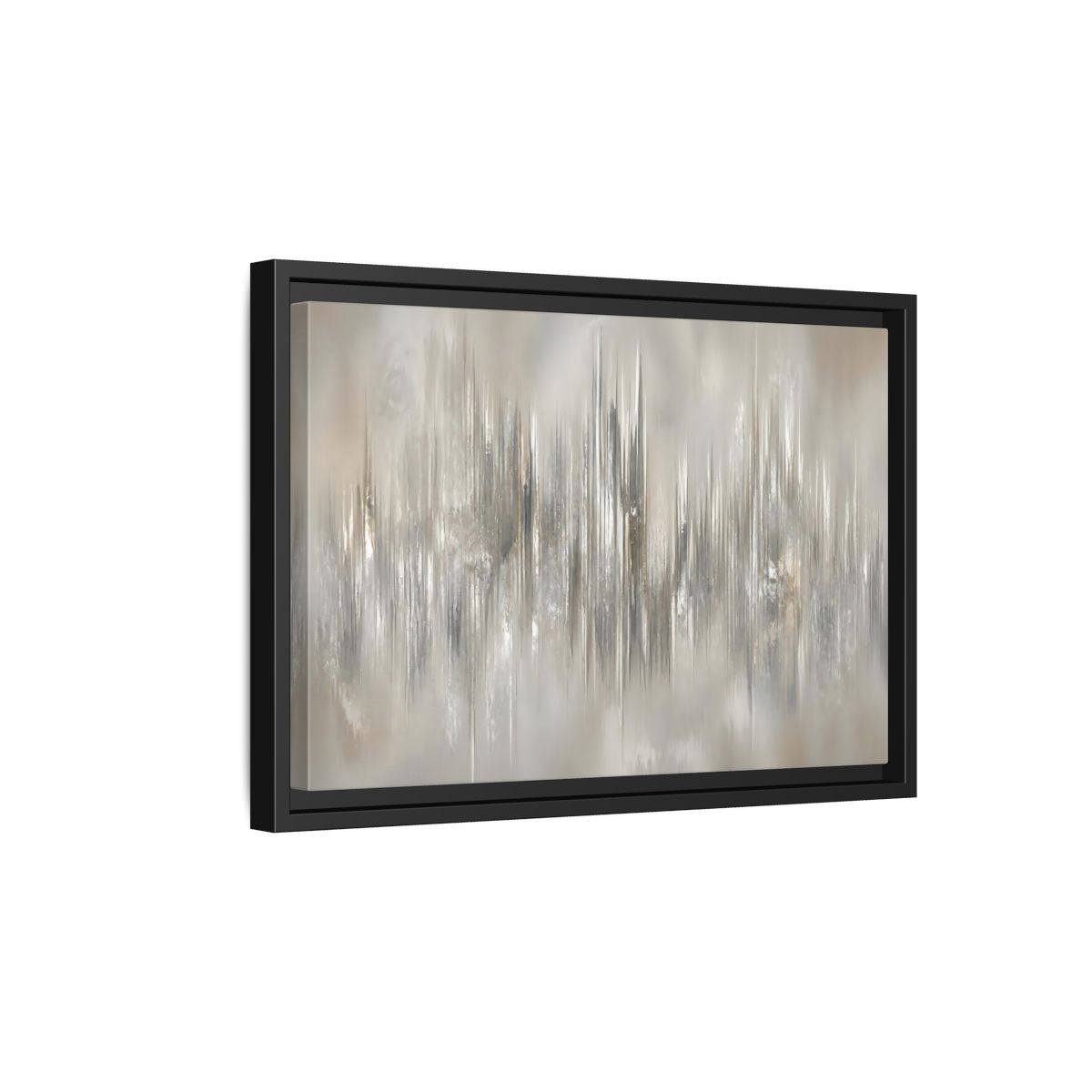 Side Mockup 6. Metallic Vertical Harmony shown as framed canvas print