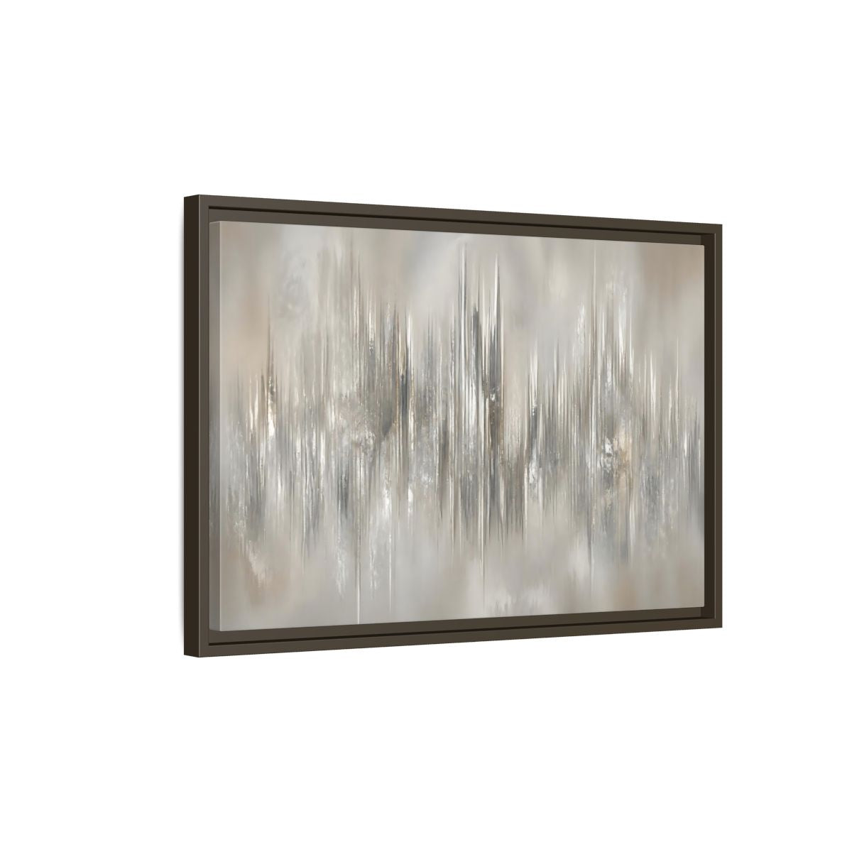 Side Mockup 2. Metallic Vertical Harmony shown as framed canvas print