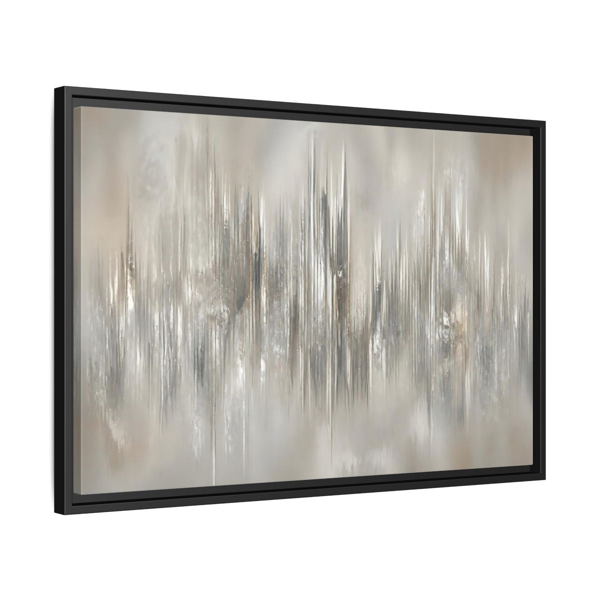 Side Mockup 14. Metallic Vertical Harmony shown as framed canvas print