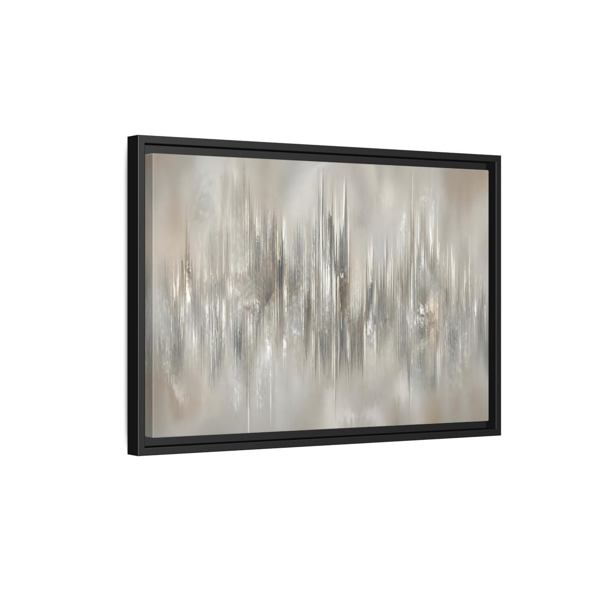 Side Mockup 3. Metallic Vertical Harmony shown as framed canvas print