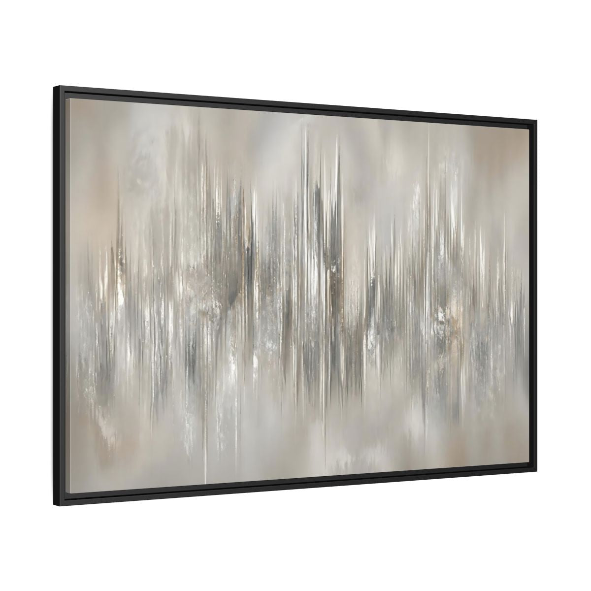 Side Mockup 12. Metallic Vertical Harmony shown as framed canvas print