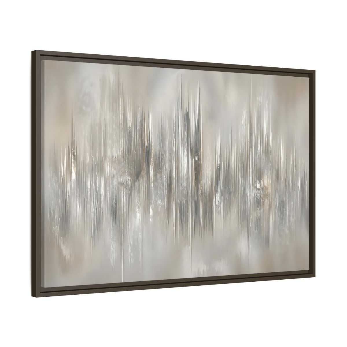 Main Mockup. Metallic Vertical Harmony shown as framed canvas print