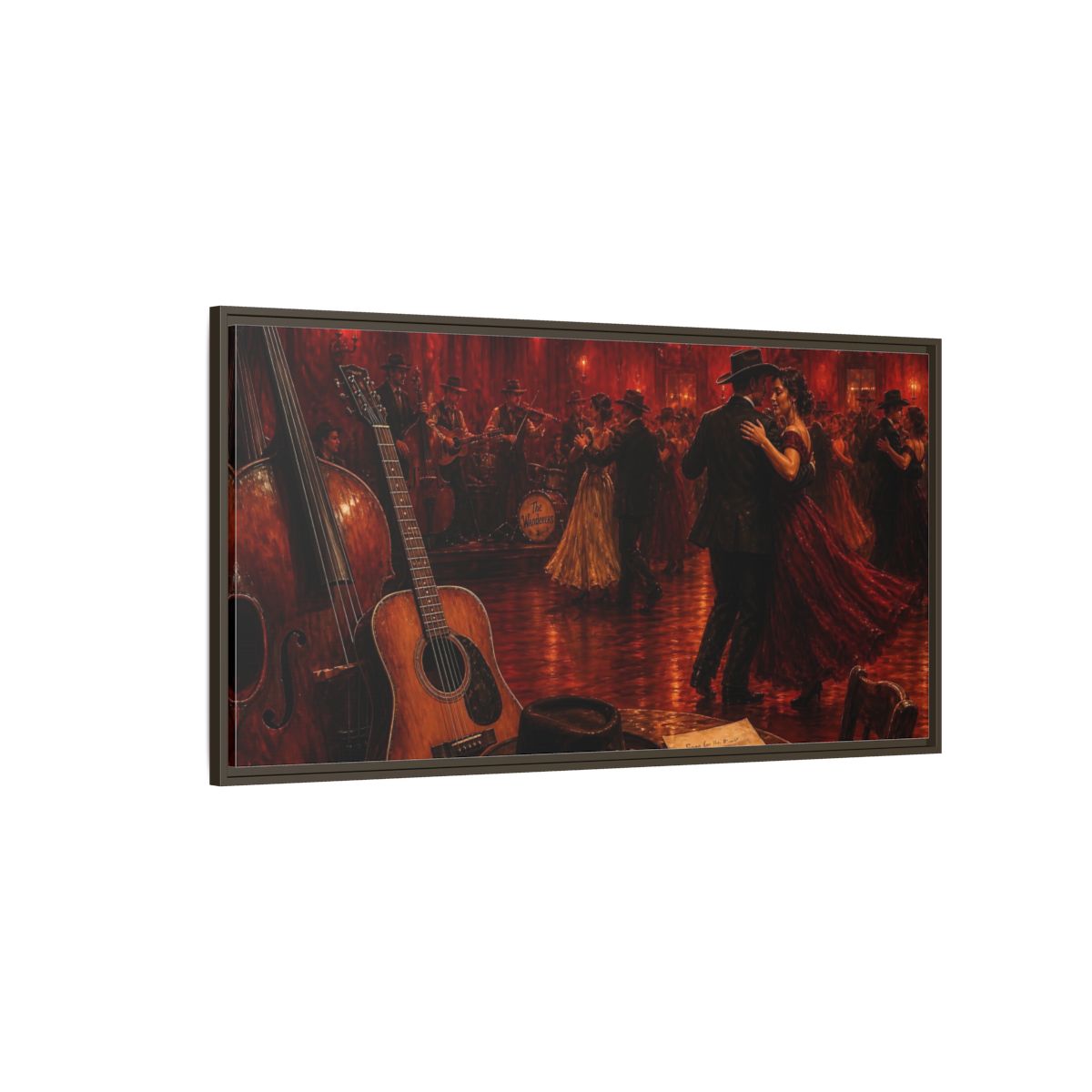Side Mockup 4. Midnight Ballroom Romance shown as framed canvas print