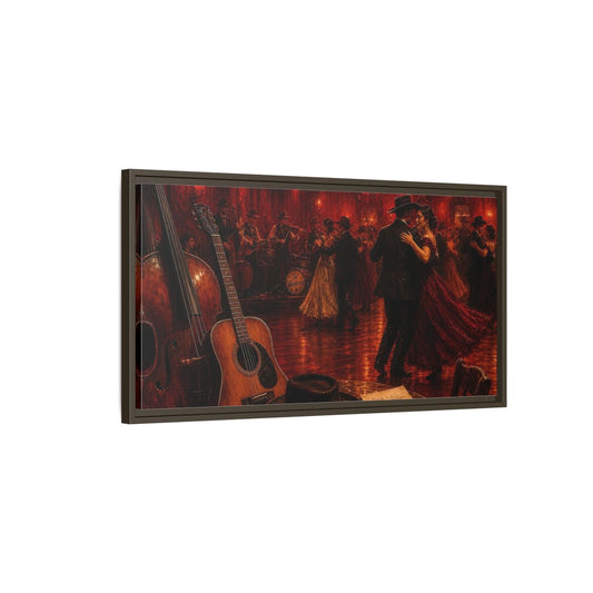 Main Mockup. Midnight Ballroom Romance shown as framed canvas print