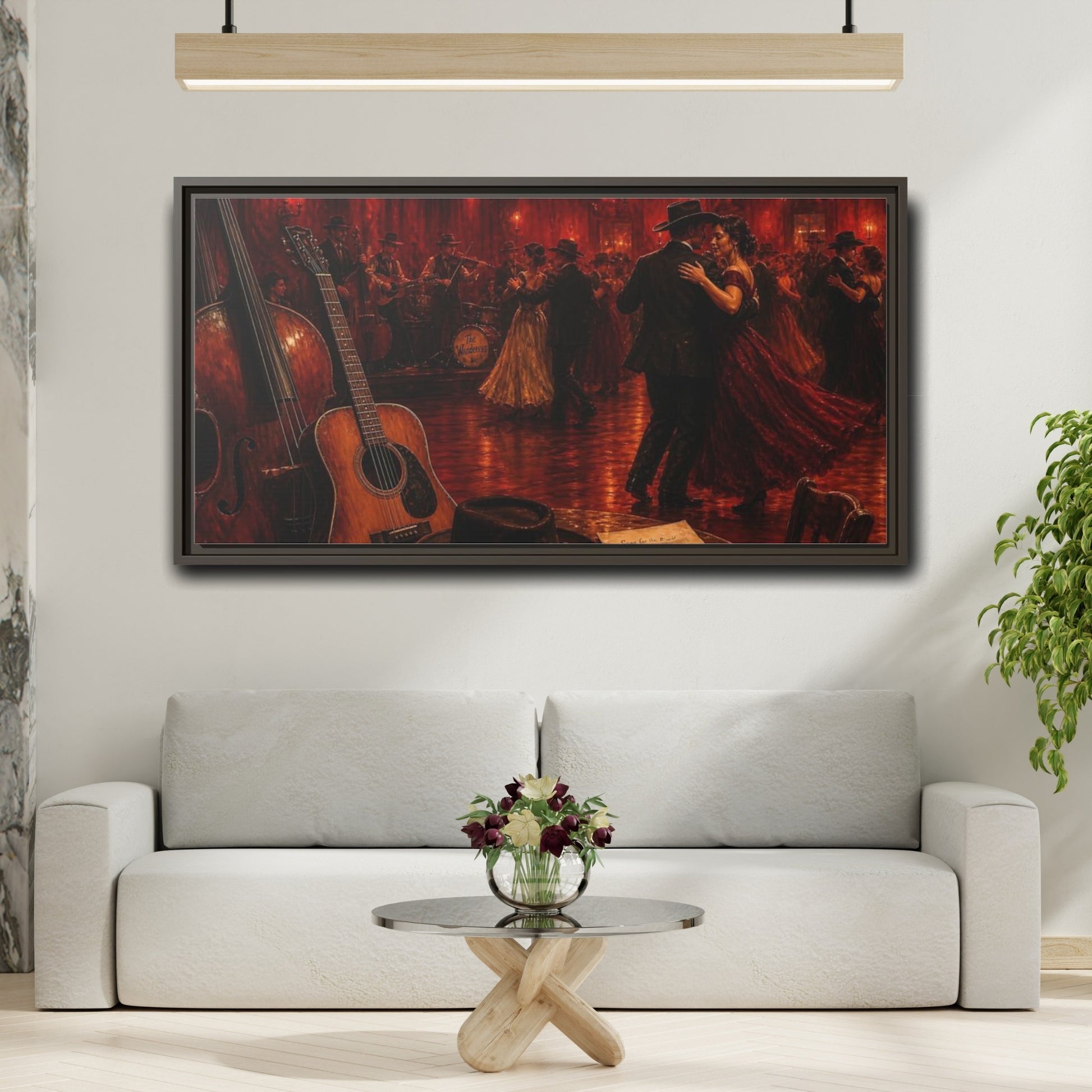 Mockup 2. Midnight Ballroom Romance shown as framed canvas print