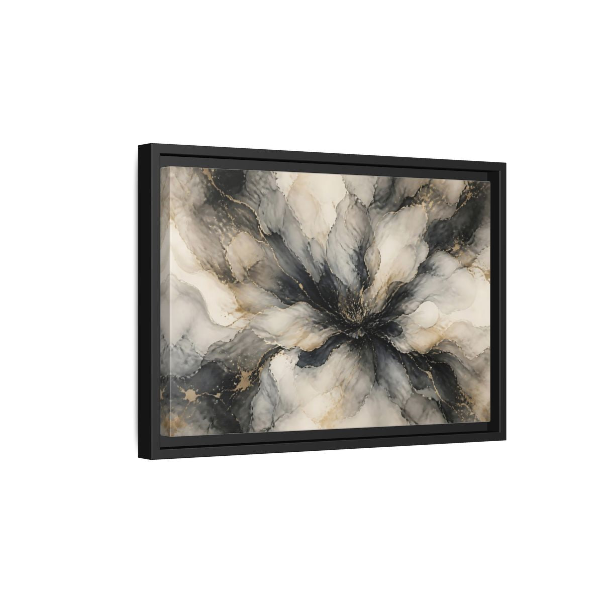 Side Mockup 6. Midnight Ink Bloom shown as framed canvas print