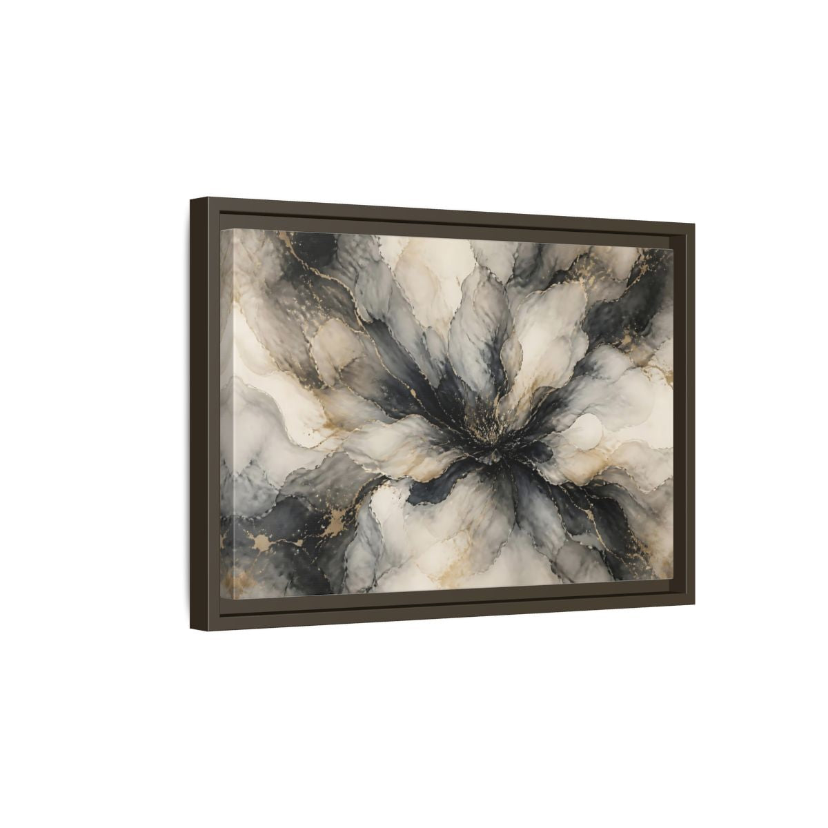 Side Mockup 5. Midnight Ink Bloom shown as framed canvas print