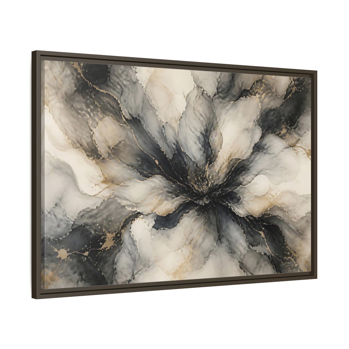 Main Mockup. Midnight Ink Bloom shown as framed canvas print