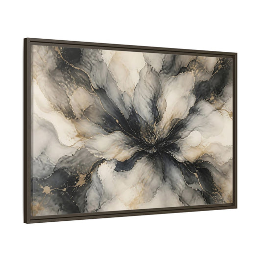 Main Mockup. Midnight Ink Bloom shown as framed canvas print