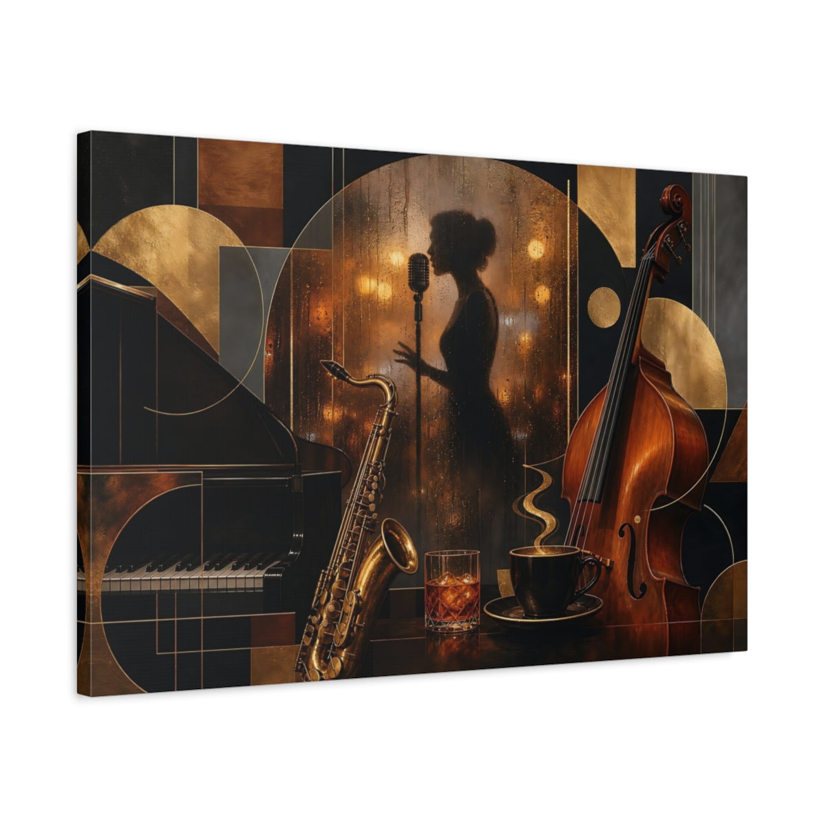Side Mockup 2. Midnight Jazz Lounge shown as canvas print