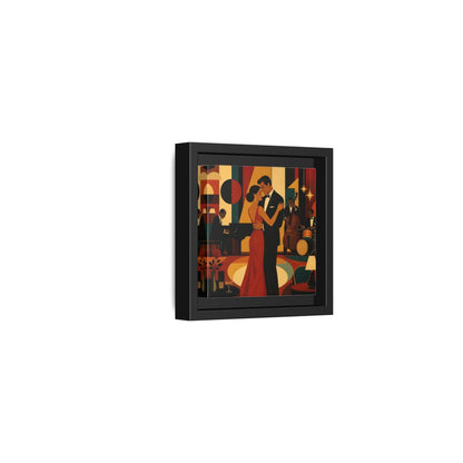 Side Mockup 24. Midnight Jazz Romance shown as framed canvas print
