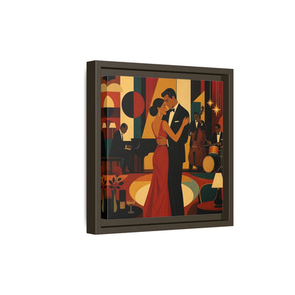 Side Mockup 20. Midnight Jazz Romance shown as framed canvas print