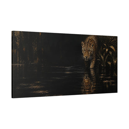 Main Mockup. Midnight Leopard Reflection shown as canvas print