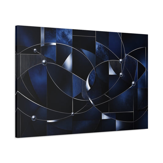 Main Mockup. Midnight Metallic Orbit shown as canvas print