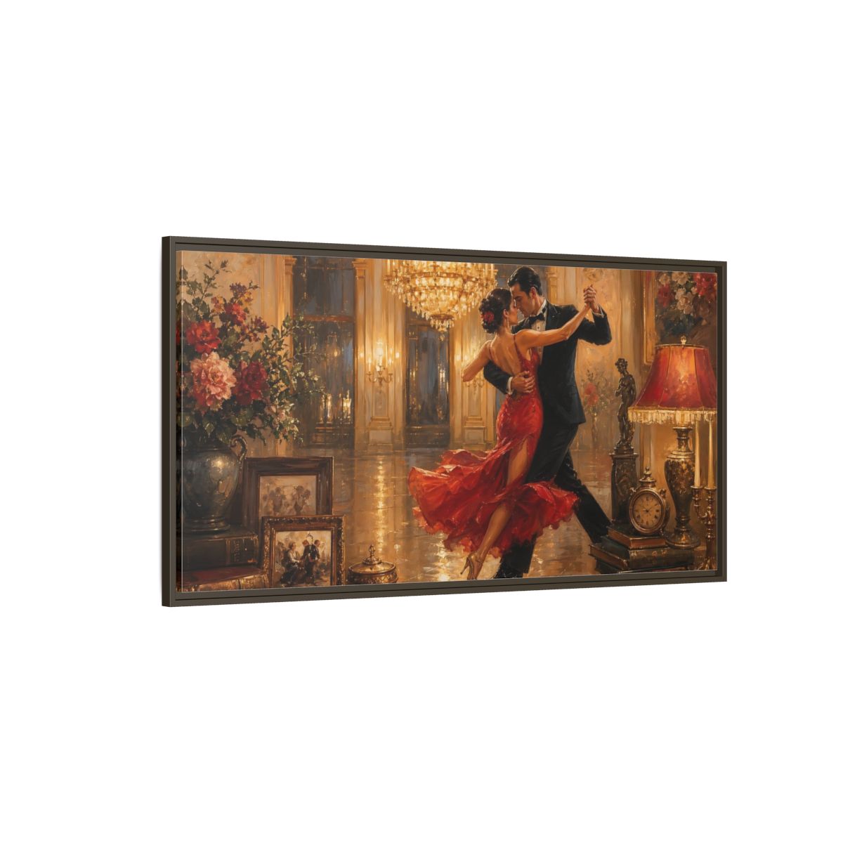 Side Mockup 4. Midnight Tango Elegance shown as framed canvas print