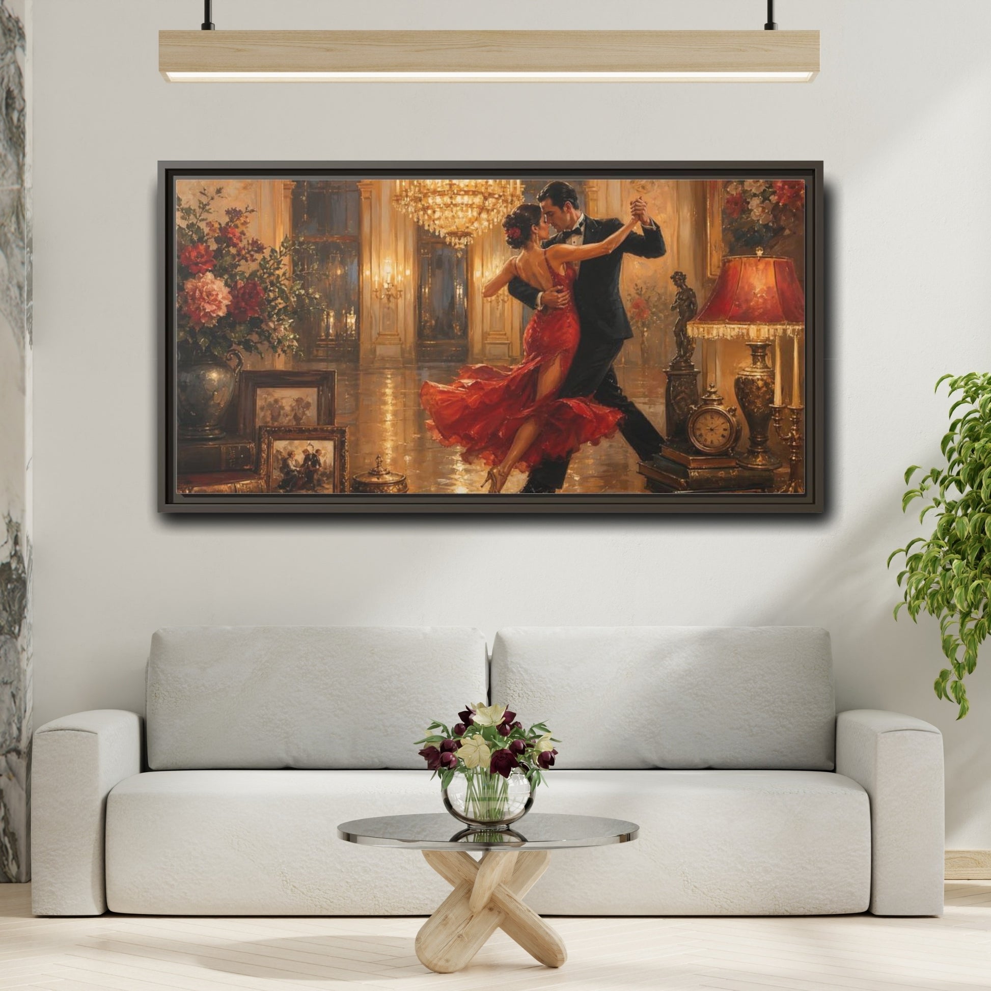 Mockup 2. Midnight Tango Elegance shown as framed canvas print