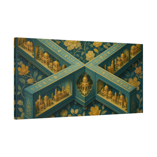 Main Mockup. Miniature Golden Village shown as canvas print